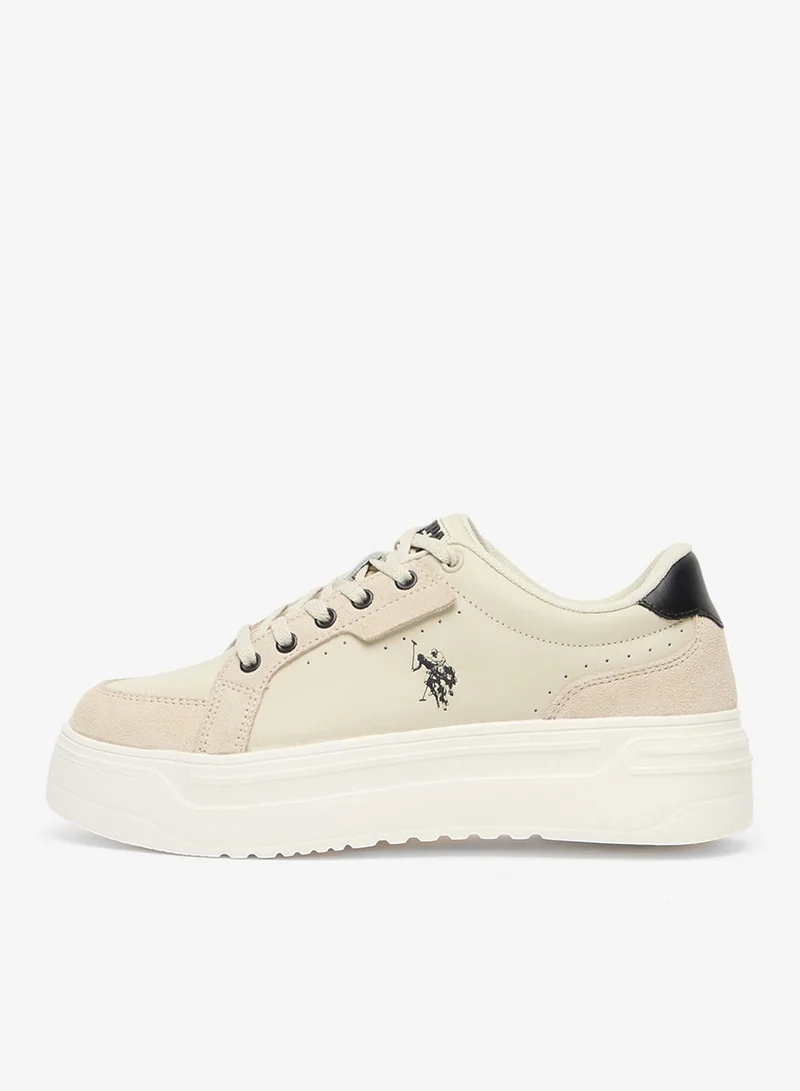 U.S. Polo Assn. Women's Platform Sneakers - Low-Top Casual Lace-Up Design with Comfort Cushioned Sole for Everyday Wear