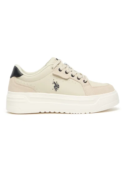 U.S. Polo Assn. Women's Platform Sneakers - Low-Top Casual Lace-Up Design with Comfort Cushioned Sole for Everyday Wear