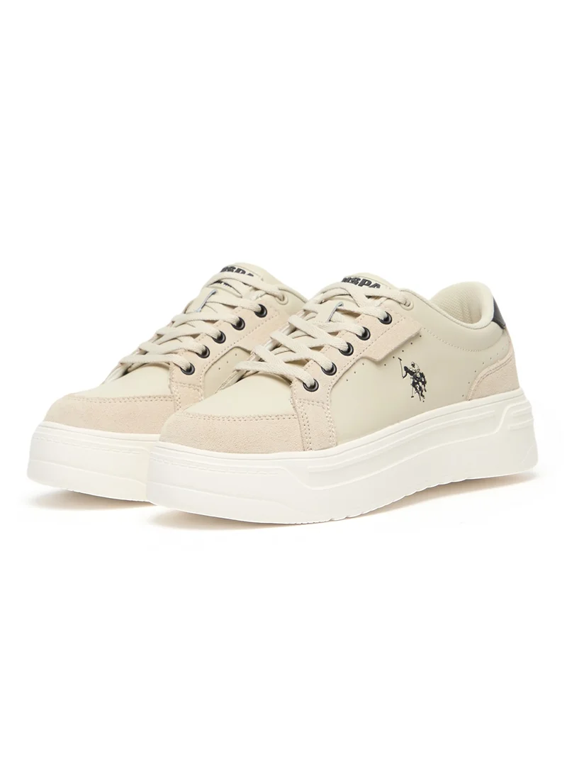 U.S. Polo Assn. Women's Platform Sneakers - Low-Top Casual Lace-Up Design with Comfort Cushioned Sole for Everyday Wear