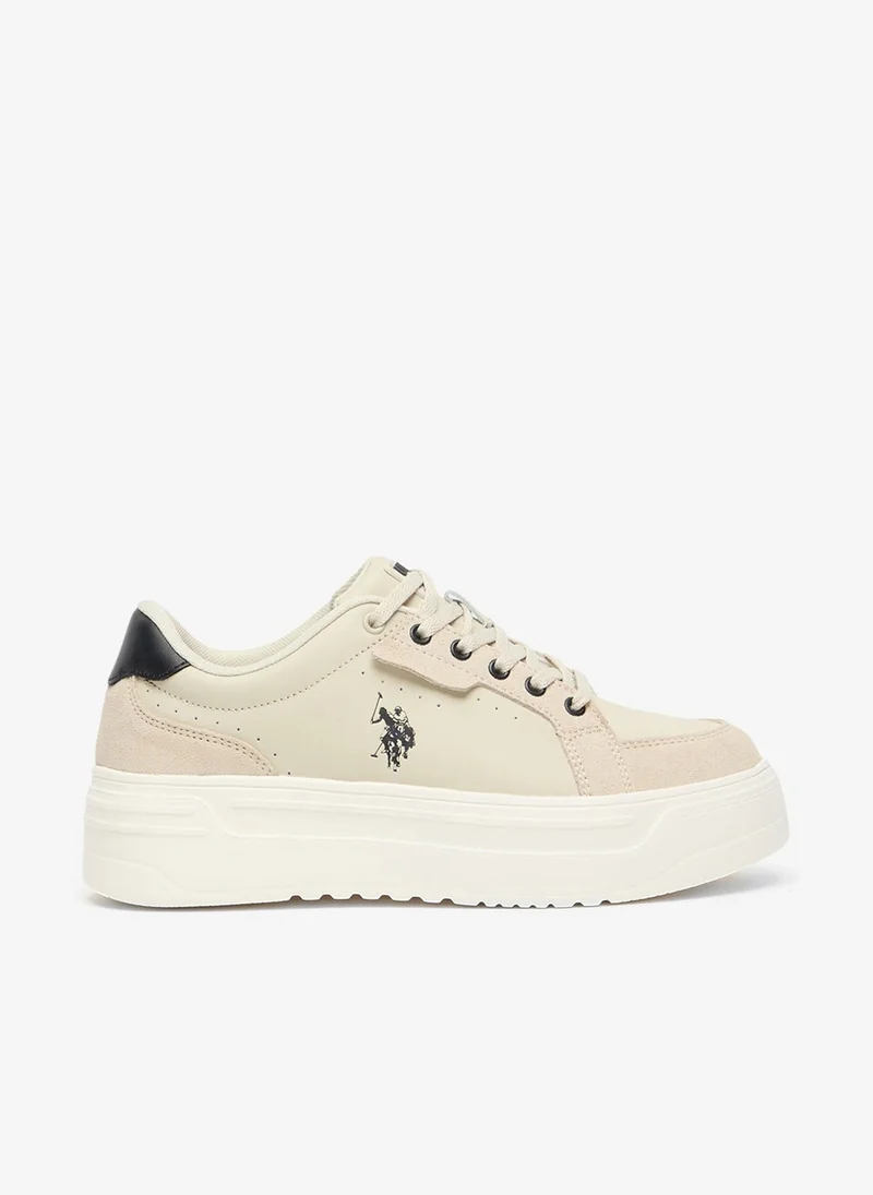 U.S. Polo Assn. Women's Platform Sneakers - Low-Top Casual Lace-Up Design Shoes with Comfort Cushioned Sole for Everyday Wear