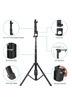 TYCOM Tycom Selfie Stick For Phone Size 4.5-6.2Inch, Extendable to 134cm Selfie Stick Tripod with Bluetooth Wireless Remote Phone Holder (134cm Short)  - Image 3