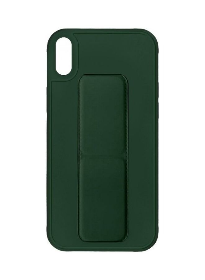Protective Back Cover With Finger Grip Stand For Apple iPhone XR Dark Green - Image 2