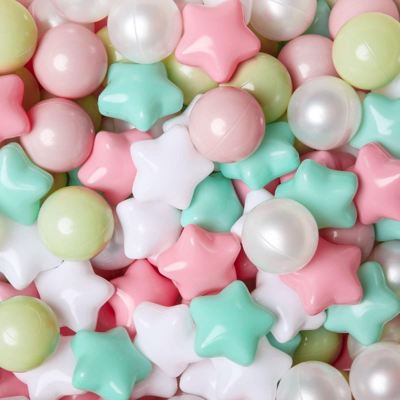 GOGOSO Ball Pits Balls Toddlers 50 100 200 500 Plastics Shape Ball NonPhthalate NonBPA NonToxic 22Inch Crush Proof Play Balls PinkGreenWhite 100 Balls - Image 3