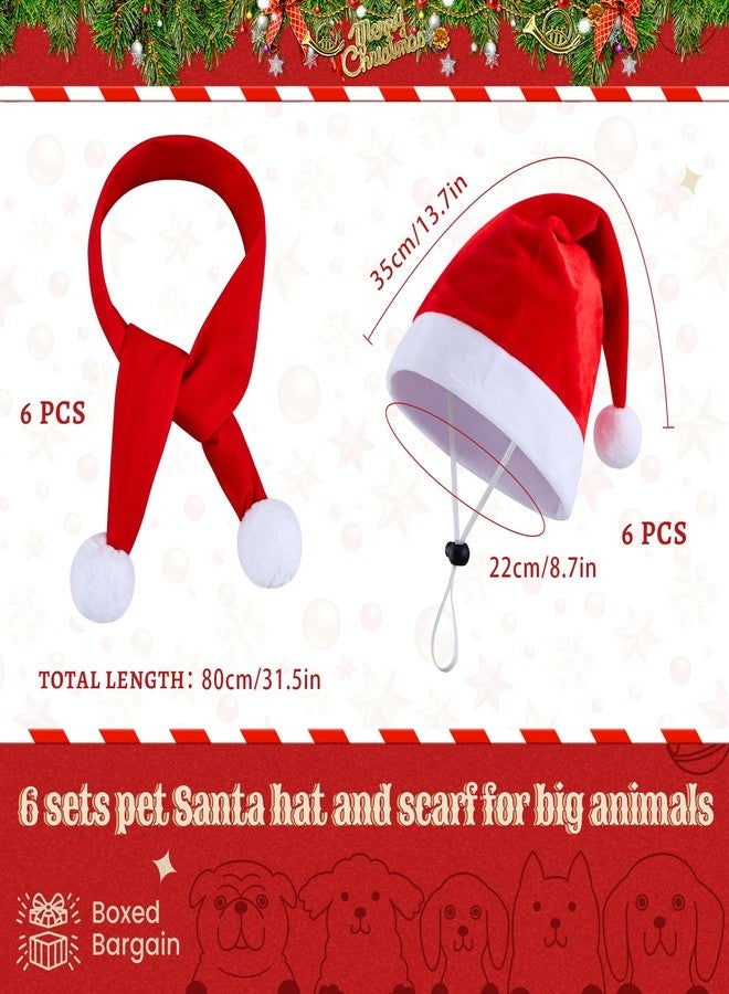 Weewooday 12 Pcs Mini Christmas Pet Santa Hat Scarf Set Adult Xmas Small Animal Tiny Santa Hat with Adjustable Chin Strap for Chicken Cat Dog Hamster Guinea Gift(Large,Classic Style) - Image 2