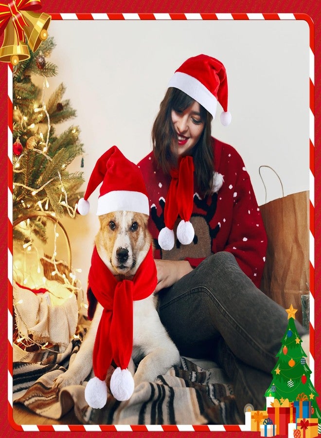Weewooday 12 Pcs Mini Christmas Pet Santa Hat Scarf Set Adult Xmas Small Animal Tiny Santa Hat with Adjustable Chin Strap for Chicken Cat Dog Hamster Guinea Gift(Large,Classic Style) - Image 3