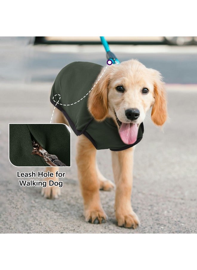 ROZKITCH - Dog Winter Coat Soft Pullover Pajamas, Pet Windproof Warm Cold Weather Jacket Vest Cozy Onesie Jumpsuit Apparel Outfit Clothes For Small, Medium, Large Dogs Walking Hiking Travel Sleep Green - Image 1