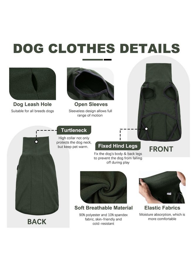 ROZKITCH - Dog Winter Coat Soft Pullover Pajamas, Pet Windproof Warm Cold Weather Jacket Vest Cozy Onesie Jumpsuit Apparel Outfit Clothes For Small, Medium, Large Dogs Walking Hiking Travel Sleep Green - Image 1