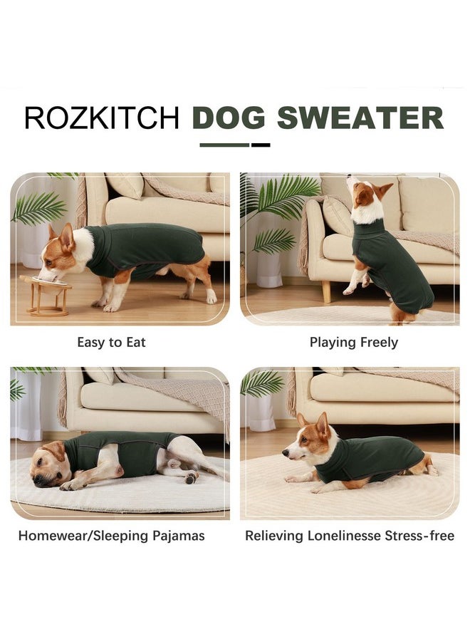 ROZKITCH - Dog Winter Coat Soft Pullover Pajamas, Pet Windproof Warm Cold Weather Jacket Vest Cozy Onesie Jumpsuit Apparel Outfit Clothes For Small, Medium, Large Dogs Walking Hiking Travel Sleep Green - Image 1