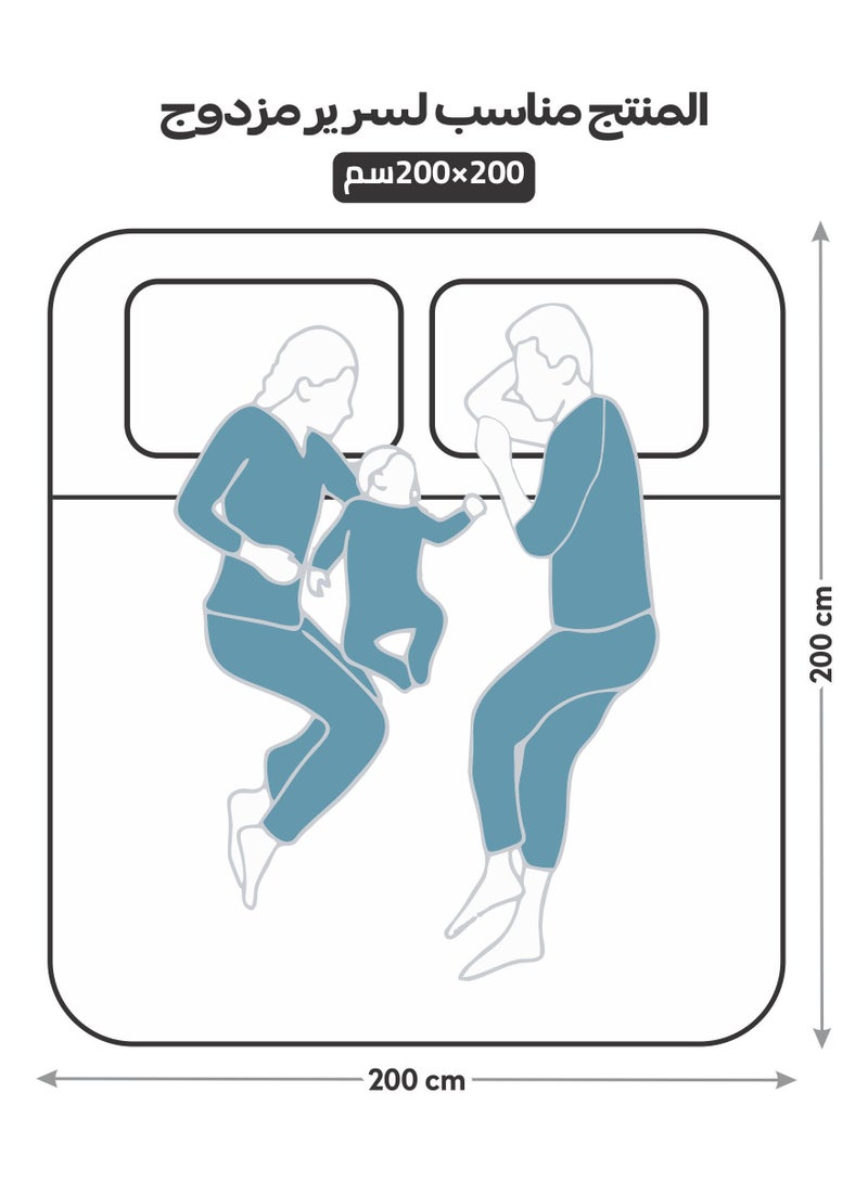 Donetella Comforter Set 8-Pieces King Size Fits 200x200 cm, Hotel Style All Season Cotton Blend Stripe Pattern Bedding Set With Removable Cover And Down Alternative Filling French Oak - Image 2