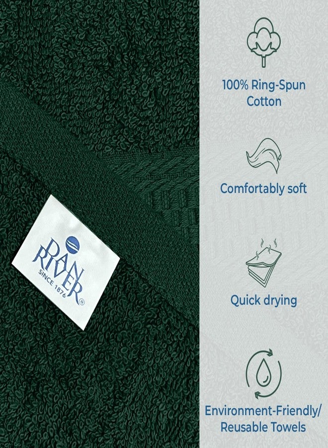 DAN RIVER 100% Ring Spun Cotton 3-Piece Towel Set, Hunter Green, Bath Towel, Hand Towel and Washcloths, 550 GSM - Soft, Absorbent Quick Dry Cotton Towels for Bathroom, Spa, and Gym - Image 3