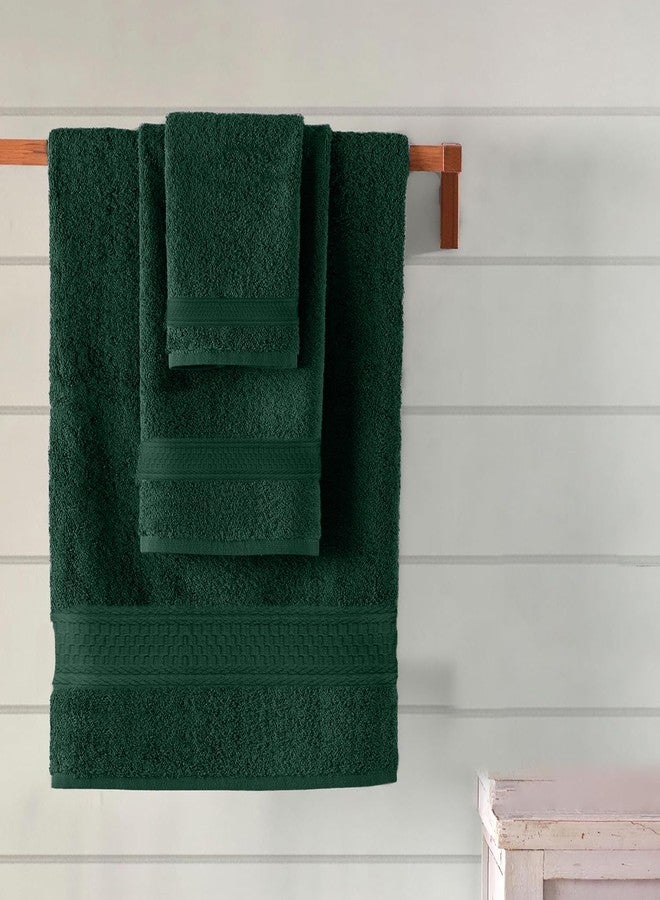 DAN RIVER 100% Ring Spun Cotton 3-Piece Towel Set, Hunter Green, Bath Towel, Hand Towel and Washcloths, 550 GSM - Soft, Absorbent Quick Dry Cotton Towels for Bathroom, Spa, and Gym - Image 5