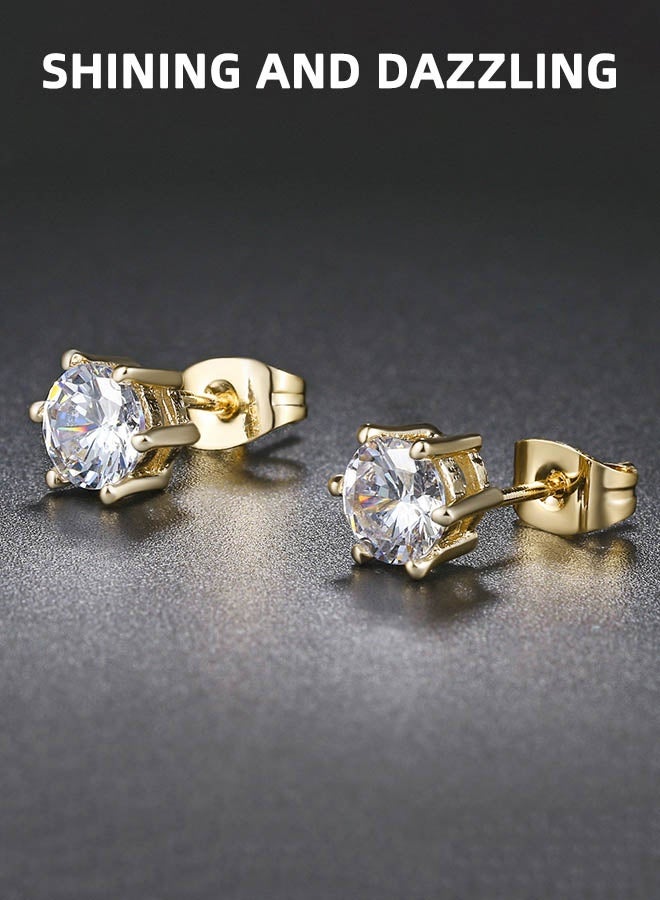 6 Pairs Hypoallergenic Surgical Steel Threaded Ear Studs for Cartilage, Helix, Lobe | Cubic Zirconia Flat Back Earrings for Women | Minimalist Everyday Jewelry Gifts - Image 5