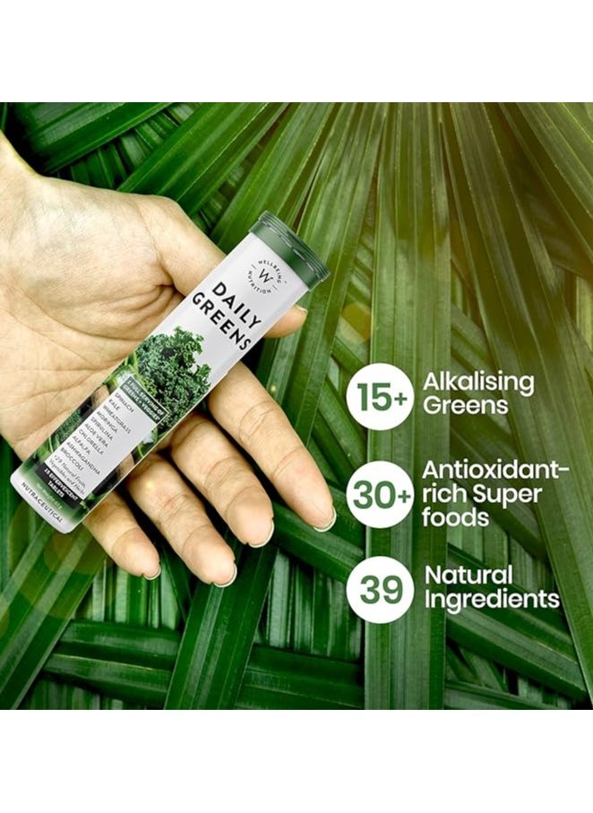 WELLBEING NUTRITION Wellbeing Nutrition Daily Greens for Immunity and Detox with 39+ Organic Certified Plant Superfoods & Antioxidants (Pack of 2)  - Image 2