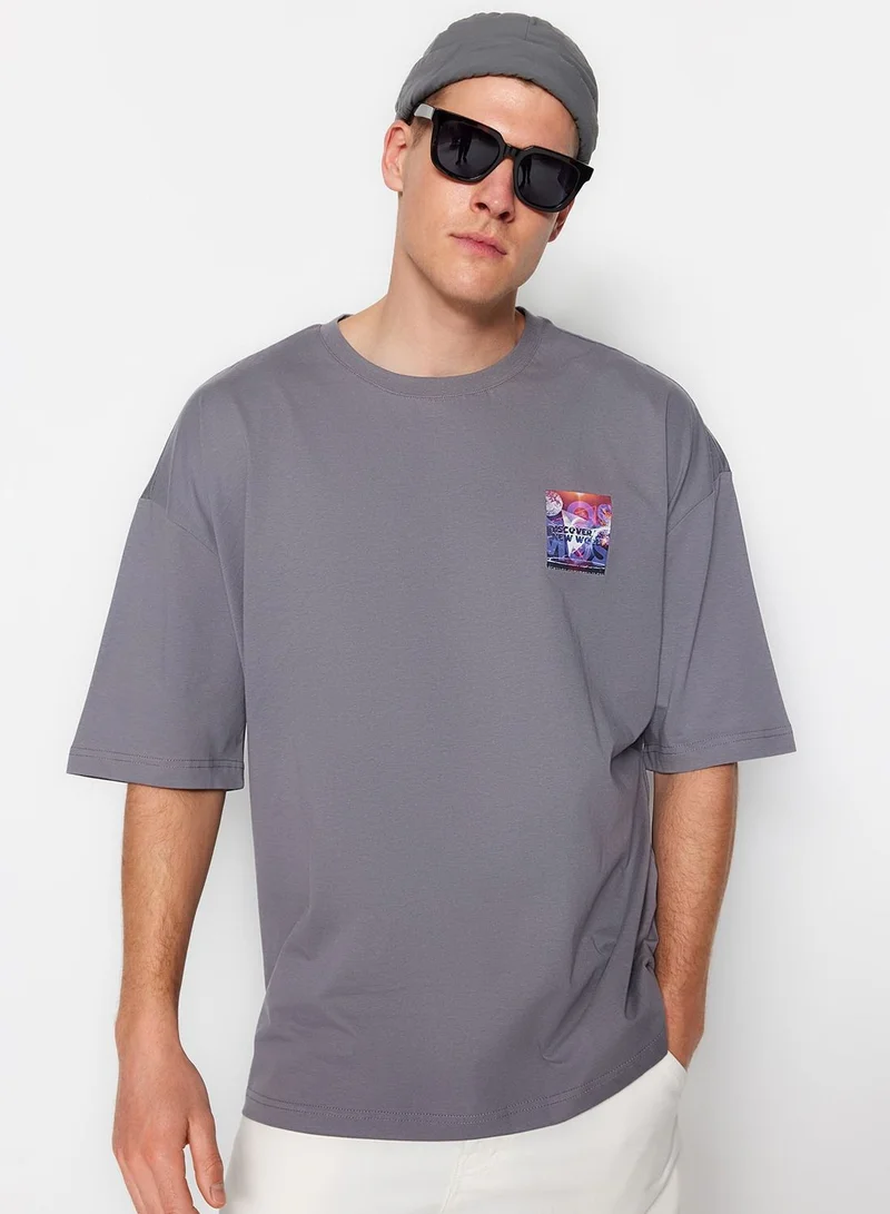 trendyol Space Print Crew Neck T-Shirt