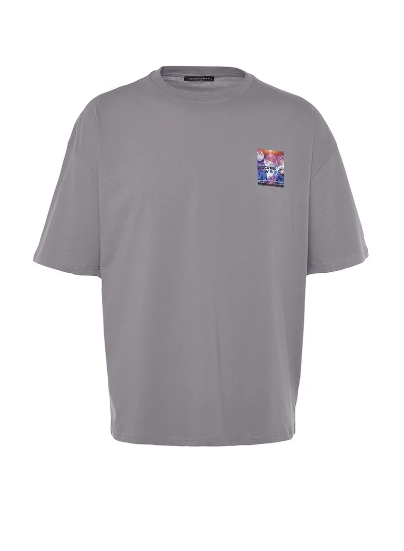 trendyol Space Print Crew Neck T-Shirt