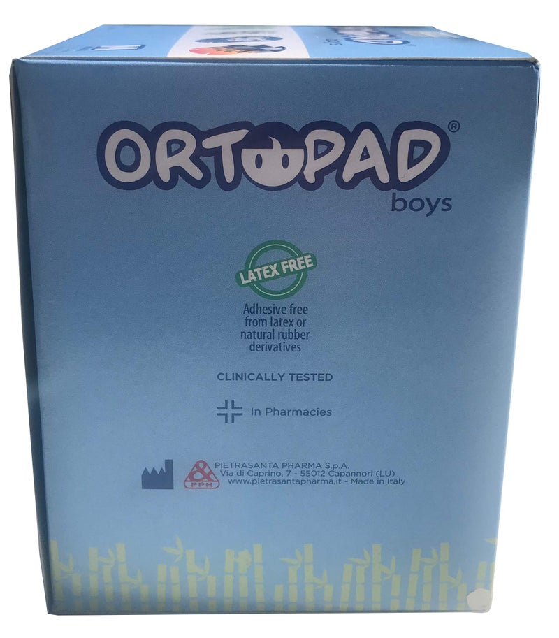 OrtopadÂ® Bamboo Boys Eye Patches, 50/Box (Medium Size, 2-4 yrs) Racing Flames Pack - Image 1