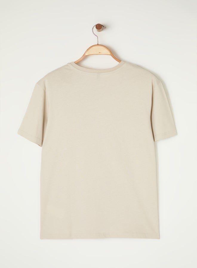 trendyol Mink Slim/Slim Cut Basic V Neck Short Sleeve 100% Cotton T-Shirt - Image 2