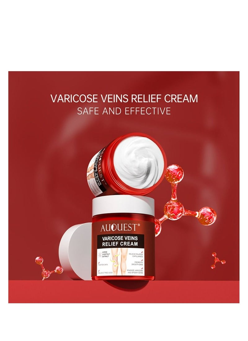 AuQuest Varicose Veins Relief Cream - Horse Chestnut Extract Added - Promote Smooth Skin, Pain Relief - Relief Leg & Hand Pain - Eliminates Phlebitis Angiitis Inflammation 80g  - Image 5