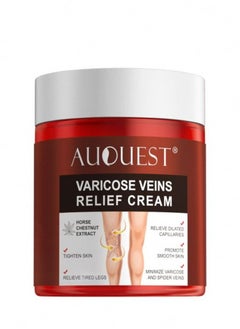 AuQuest Varicose Veins Relief Cream - Horse Chestnut Extract Added - Promote Smooth Skin, Pain Relief - Relief Leg & Hand Pain - Eliminates Phlebitis Angiitis Inflammation 80g  - Image 1
