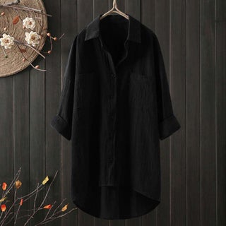 Spot foreign trade 2023 new Korean style temperament solid color cotton and linen shirt loose autumn shirt womens top Black - pzsku/Z6D604C2AE510363EC40CZ/45/1746185912/5d5ff5c2-8480-466d-8c4f-2bb58392644c