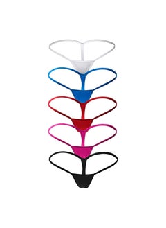STAUD Women's Lace G-String Thongs Underwear, 5pcs Low Rise T-Back Panties, Comfortable Lace T Pants for Everyday Wear (Size: L)  - Image 4