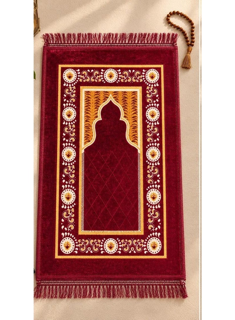 سجادة صلاة إسلامية فاخرة للرجال والنساء بتصميم محراب أنيق - Image 3