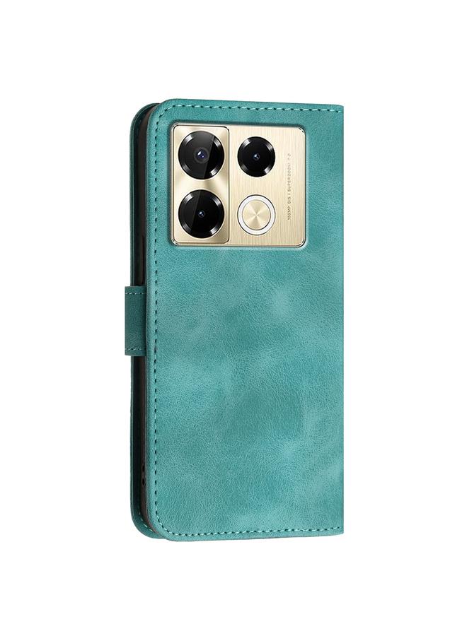 Zaboon Case For Infinix Note 40 Pro 4G / 5G Grid Butterfly Embossed Pattern Leather Phone Case with Lanyard - Image 3