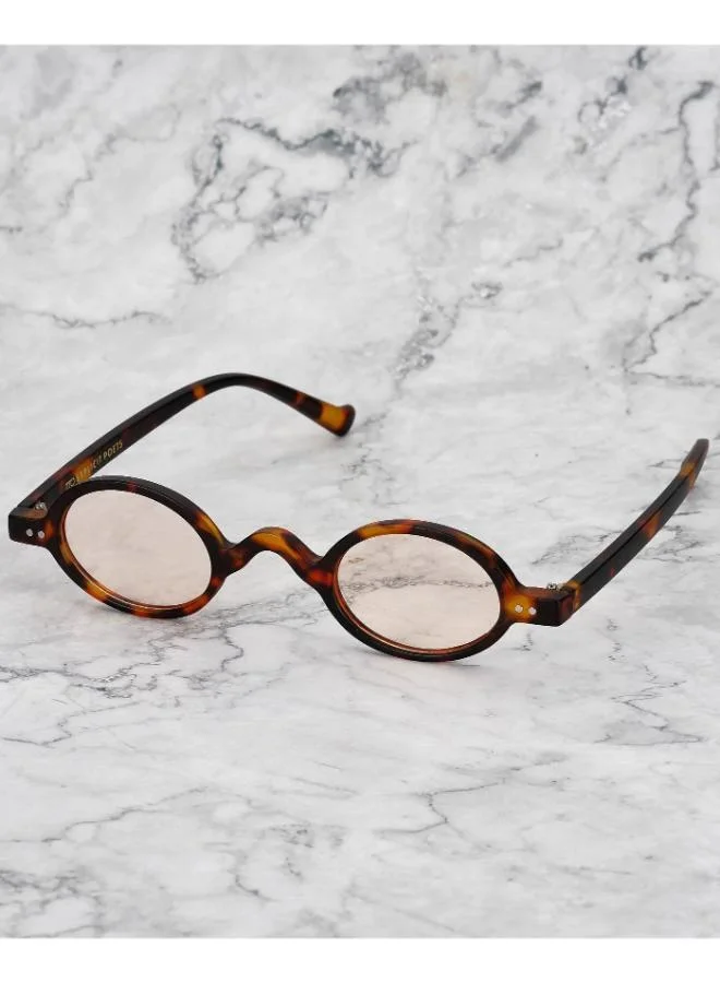  اكسبليست باوتس نظارات شمسية أنيقة للجنسين من ليام بتصميم سلحفاة مطفي ولون خوخي