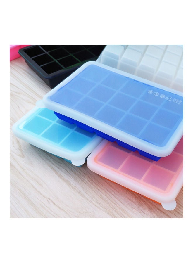 NIBEMINENT Ice Cube Trays Release Silicone 15 Grids with Spill-Resistant Removable Lid Stackable DIY Home Molds for Chilled Drinks Assorted 19.5*4*12.5cm - Image 3