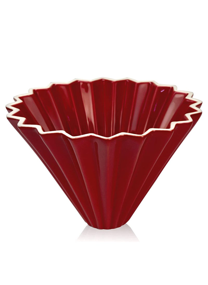MIBRU Ceramic Coffee Dripper Origami Style Cone Filter Cup Reusable Pour Over Cafe Dripper for Home Office Restaurants 1 To 4 Cups  - Image 2