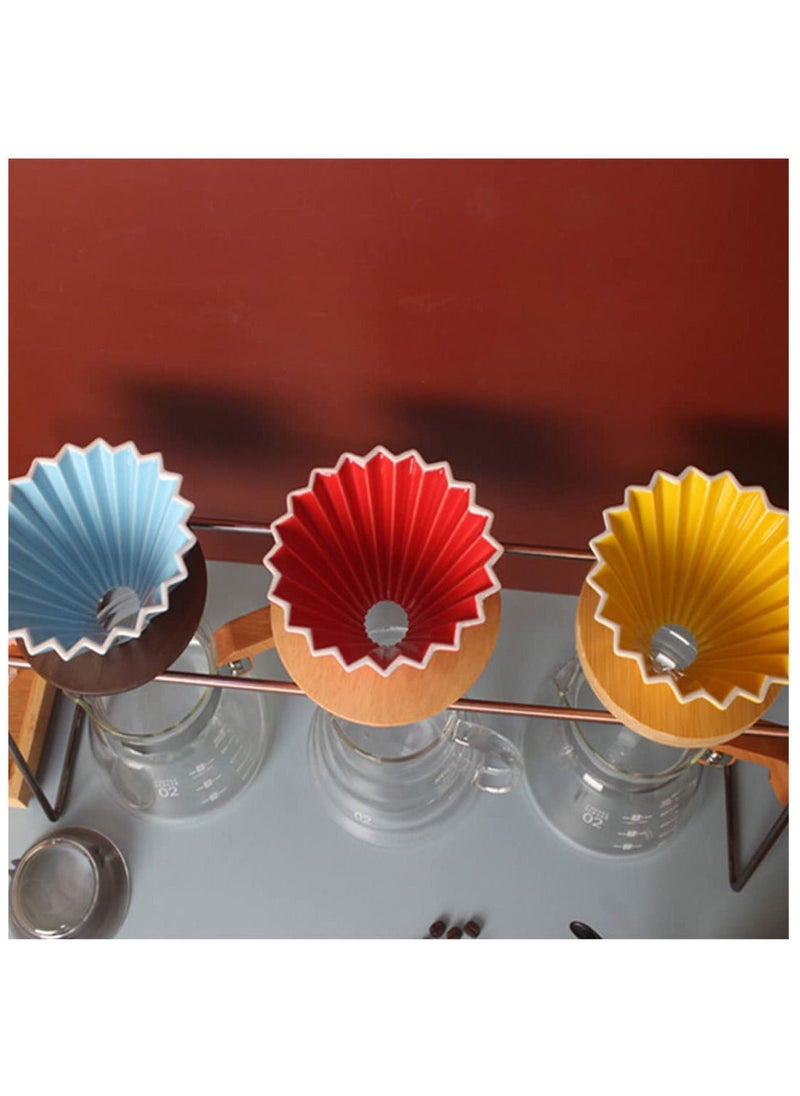 MIBRU Ceramic Coffee Dripper Origami Style Cone Filter Cup Reusable Pour Over Cafe Dripper for Home Office Restaurants 1 To 4 Cups  - Image 5