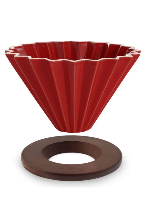 Ceramic Coffee Dripper Origami Style Cone Filter Cup Reusable Pour Over Cafe Dripper for Home Office Restaurants 1 To 4 Cups