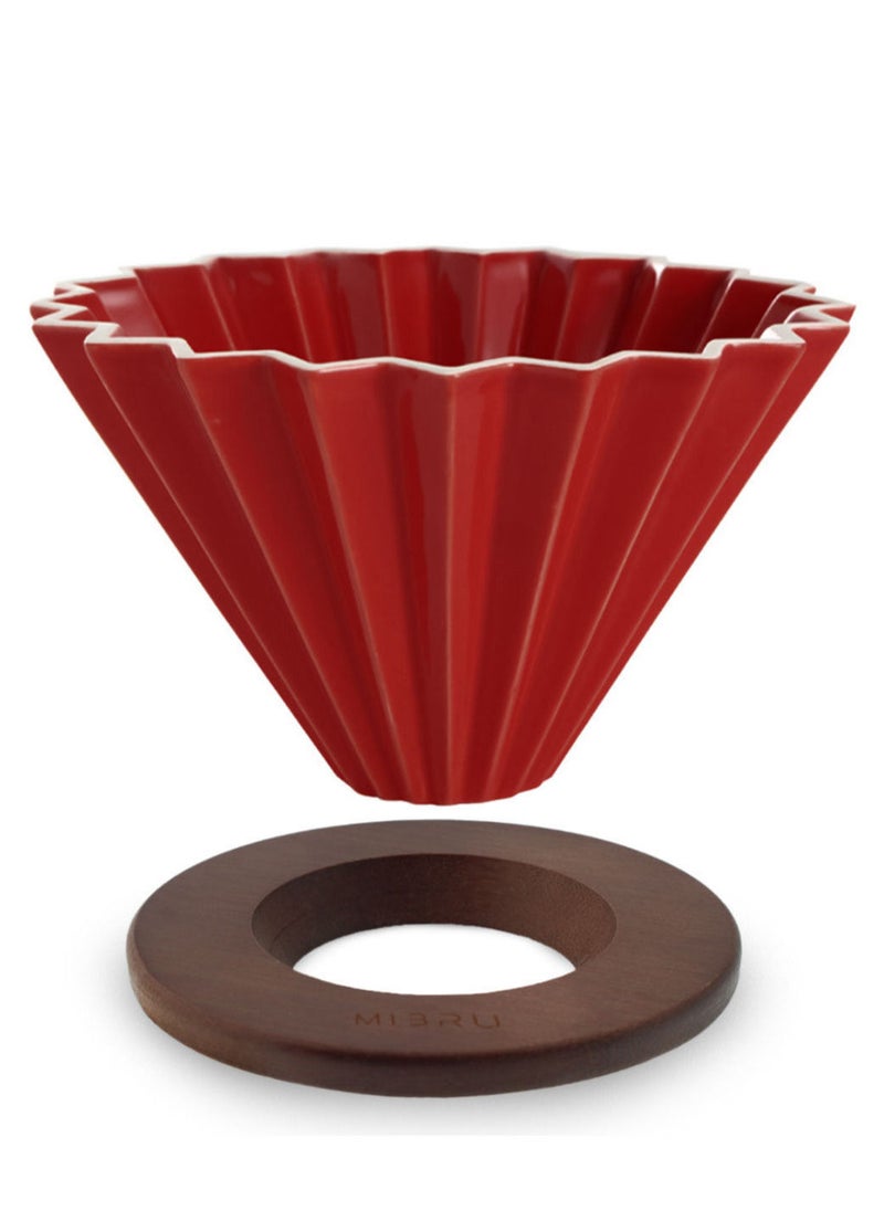 MIBRU Ceramic Coffee Dripper Origami Style Cone Filter Cup Reusable Pour Over Cafe Dripper for Home Office Restaurants 1 To 4 Cups  - Image 1