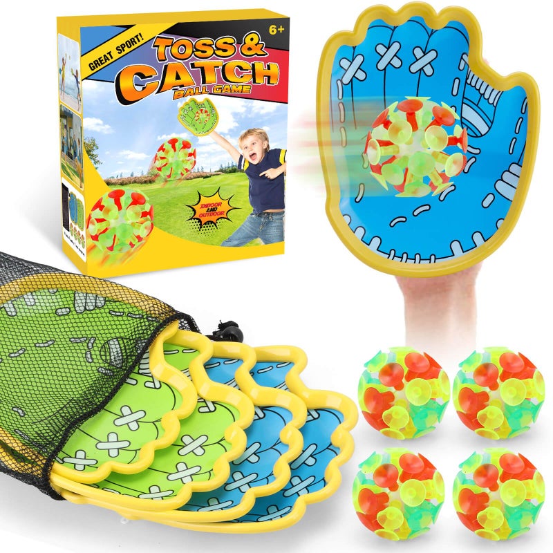 Dolanus Toss and Catch Games Throw Catch Velcro Ball Set with 4 Paddle 4 Balls Toys for Kids Outdoor Outside Pool Sand Beach Activities Birthday Gifts for Ages 3 4 5 6 8 12 Year Old Boys Girls - Image 3