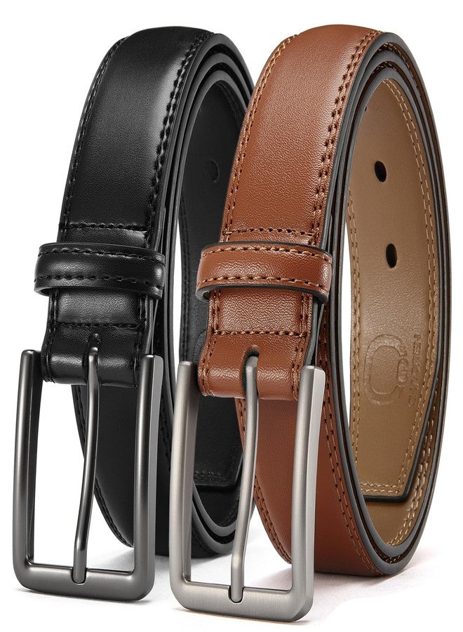 CHAOREN Leather Dress Belt Men 2 Pack - 1 3/8" Mens Belts for Work Business Casual Jeans - Image 1