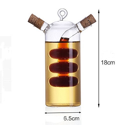 ELETON Triple Ball Olive Oil and Vinegar Dispenser Cruet Bottles, 2 in 1 Transparent Dual Glass for Kitchen Cooking Container - Image 2