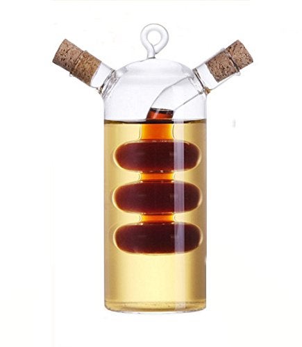 ELETON Triple Ball Olive Oil and Vinegar Dispenser Cruet Bottles, 2 in 1 Transparent Dual Glass for Kitchen Cooking Container - Image 1