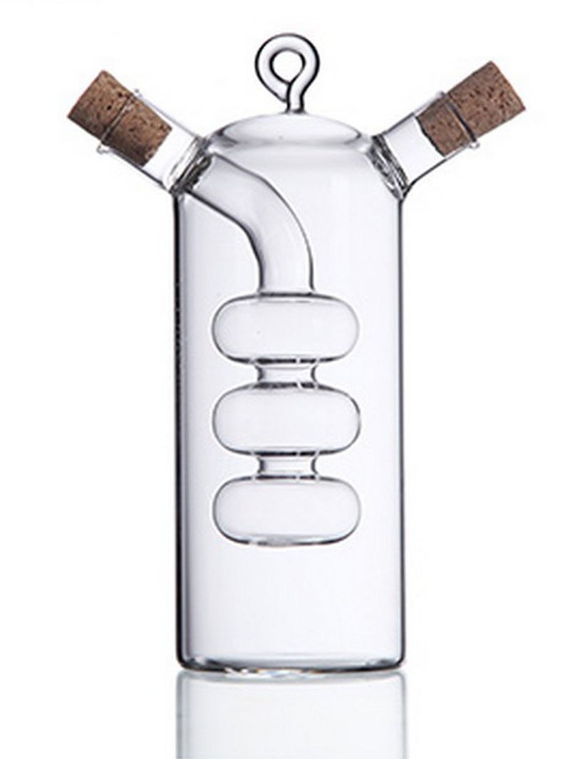ELETON Triple Ball Olive Oil and Vinegar Dispenser Cruet Bottles, 2 in 1 Transparent Dual Glass for Kitchen Cooking Container - Image 4