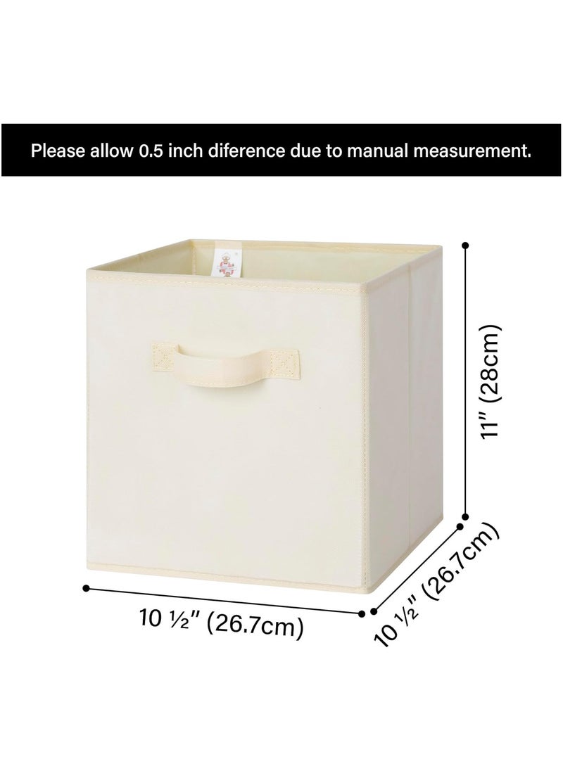 Collapsible Fabric Storage Cubes Organizer, Set of 6 Home Foldable Collapsible Storage Box, Fabric Cubby Organizer Baskets with Dual Handles, Cube Storage Bins for Shelf, Home and Office