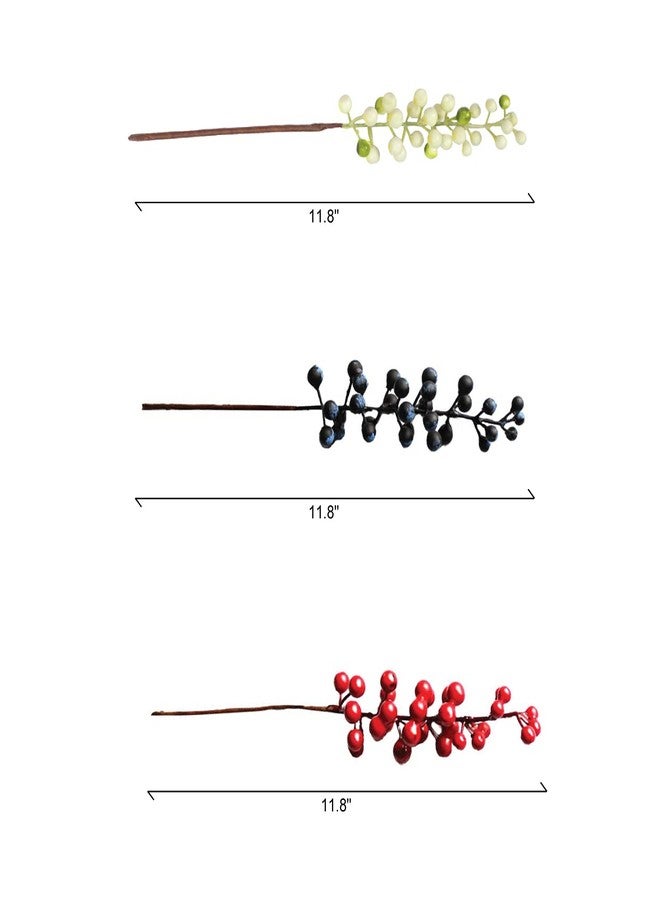 OrgMemory Artificial Berry, Fake Burgundy Berry, (20 pcs, 12" Each), Artificial Berries Stems for Xmas Tree Wreath Decorations Home Decor (Blue) - Image 2