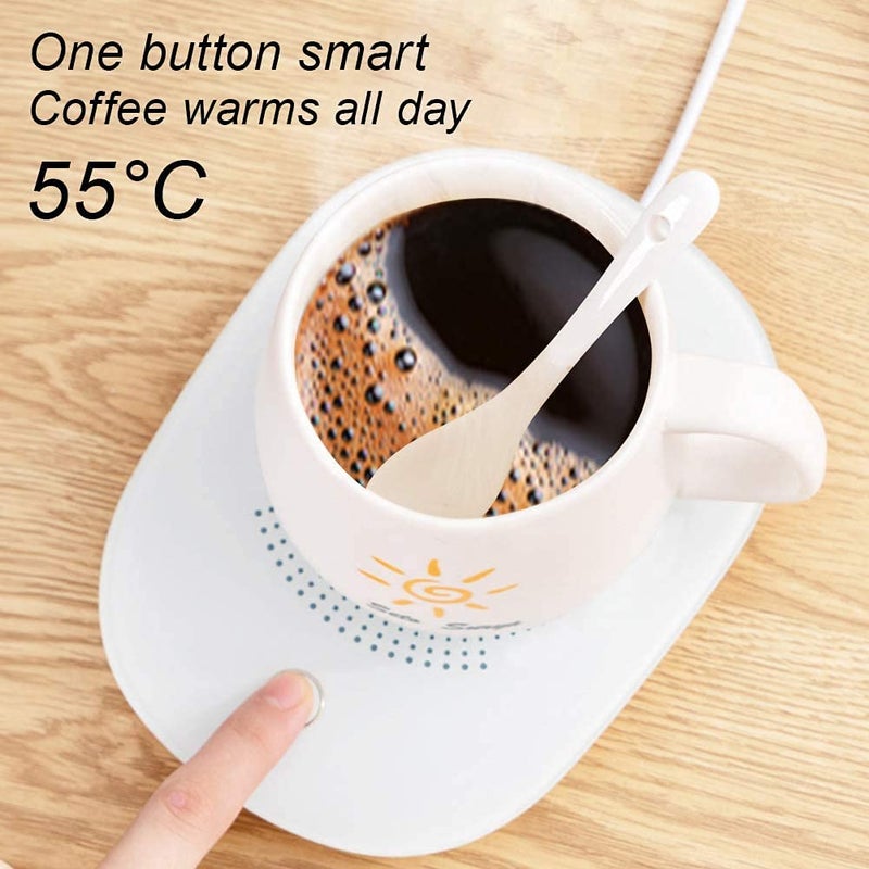 RIGJAK Auto Shut Off Hot Plate Personal Heated Ceramic Coffee Mug White 1 Piece - Image 4