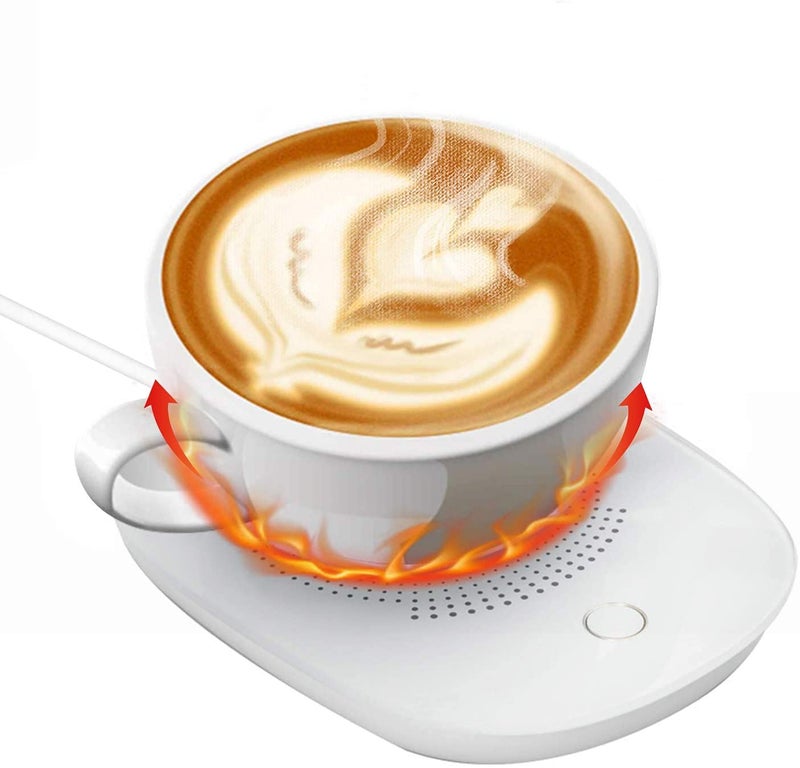 RIGJAK Auto Shut Off Hot Plate Personal Heated Ceramic Coffee Mug White 1 Piece - Image 1