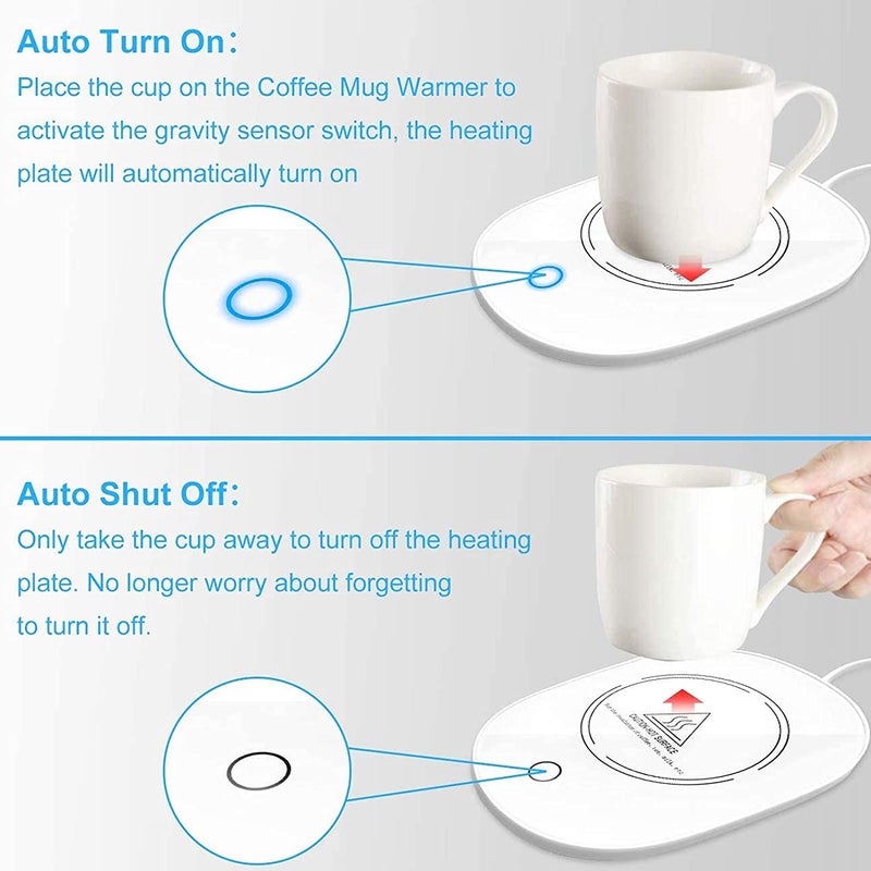 RIGJAK Auto Shut Off Hot Plate Personal Heated Ceramic Coffee Mug White 1 Piece - Image 3