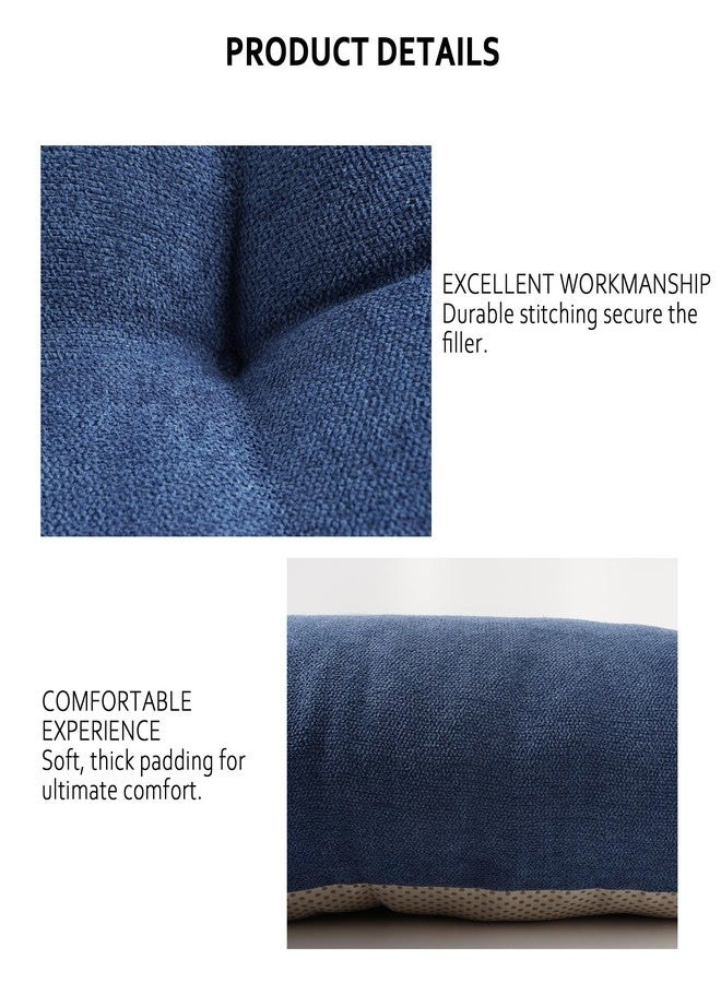 ELFJOY Tufted Bench Cushion Thicken Patio Furniture Cushions Classic Solid Color Porch Swing Cushion Soft Bench Pillow with Non Slip Backing (34x16x3.5 inch Navy) - Image 3