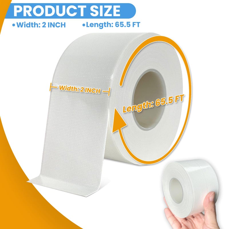 Tikfoam White Window Weather Sealing Tape,Window Draft Isolation Sealing Film Tape,Window AC Seal Air Conditioner Sealing Tape No Residue, Self Adhesive for Keep Out Cold Air Dust Rain, Waterproof - Image 3