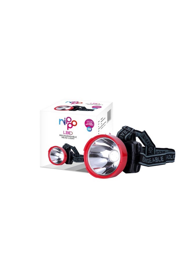Nippo - NIPPO Rechargeable Head Lamp, 3W LED, 3 Modes, Upto 10 Hours Backup, Emergency Light for Outdoor Activities, Plastic - Image 1
