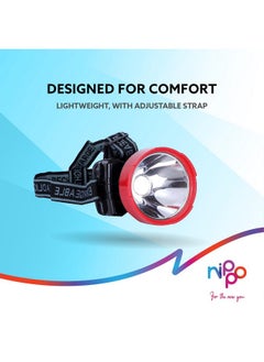 Nippo NIPPO Rechargeable Head Lamp, 3W LED, 3 Modes, Upto 10 Hours Backup, Emergency Light for Outdoor Activities, Plastic  - Image 2