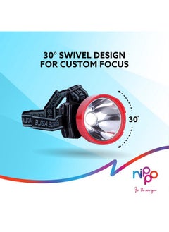 Nippo NIPPO Rechargeable Head Lamp, 3W LED, 3 Modes, Upto 10 Hours Backup, Emergency Light for Outdoor Activities, Plastic  - Image 4