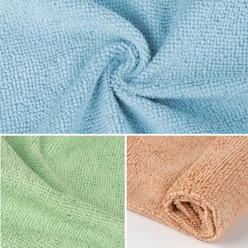 Orighty Washcloths Bulk Towels Set 50 Pack, Highly Absorbent and Soft Feel Microfiber Face Cloths, Multi-Purpose Wash Cloths & Hand Towels for Bathroom, Hotel, Spa, and Gym, 12x12 Inch, Multi-Color - Image 2