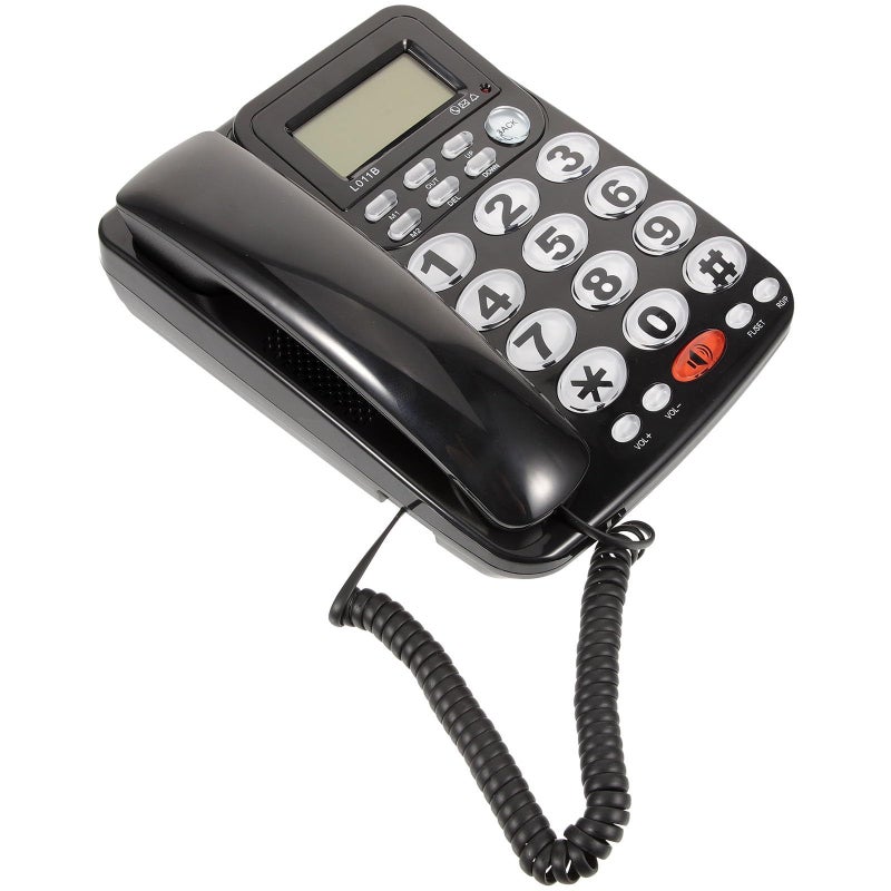Unomor Desk Phone Smooth Dial Clear Sound Reusable Office Home Black - Image 2